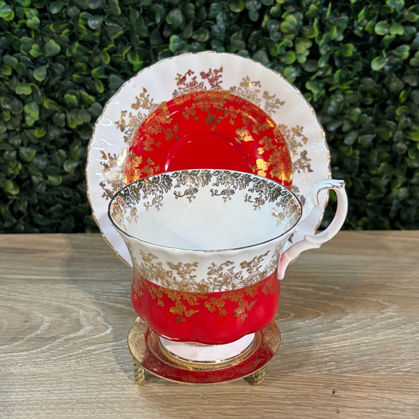 Royal Albert Bone China Regal Series Cup & Saucer w/Stand, 3"H x 5.5"Dia