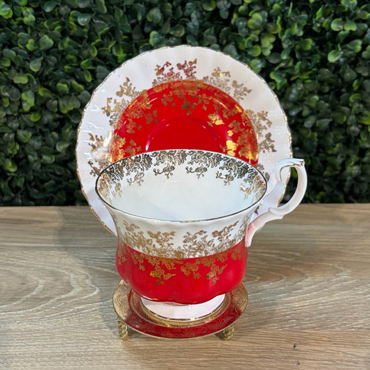 Royal Albert Bone China Regal Series Cup & Saucer w/Stand, 3"H x 5.5"Dia