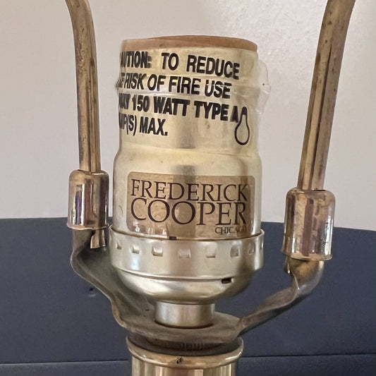 Vintage Frederick Cooper Brass Lamp w/Shade 30"H x 20" Dia