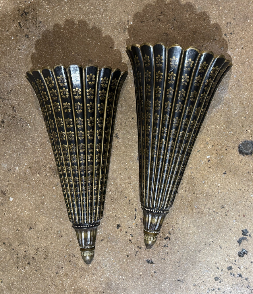 PAIR of Chelsea House wall pockets, 25"H x 12"W x 6.75"D