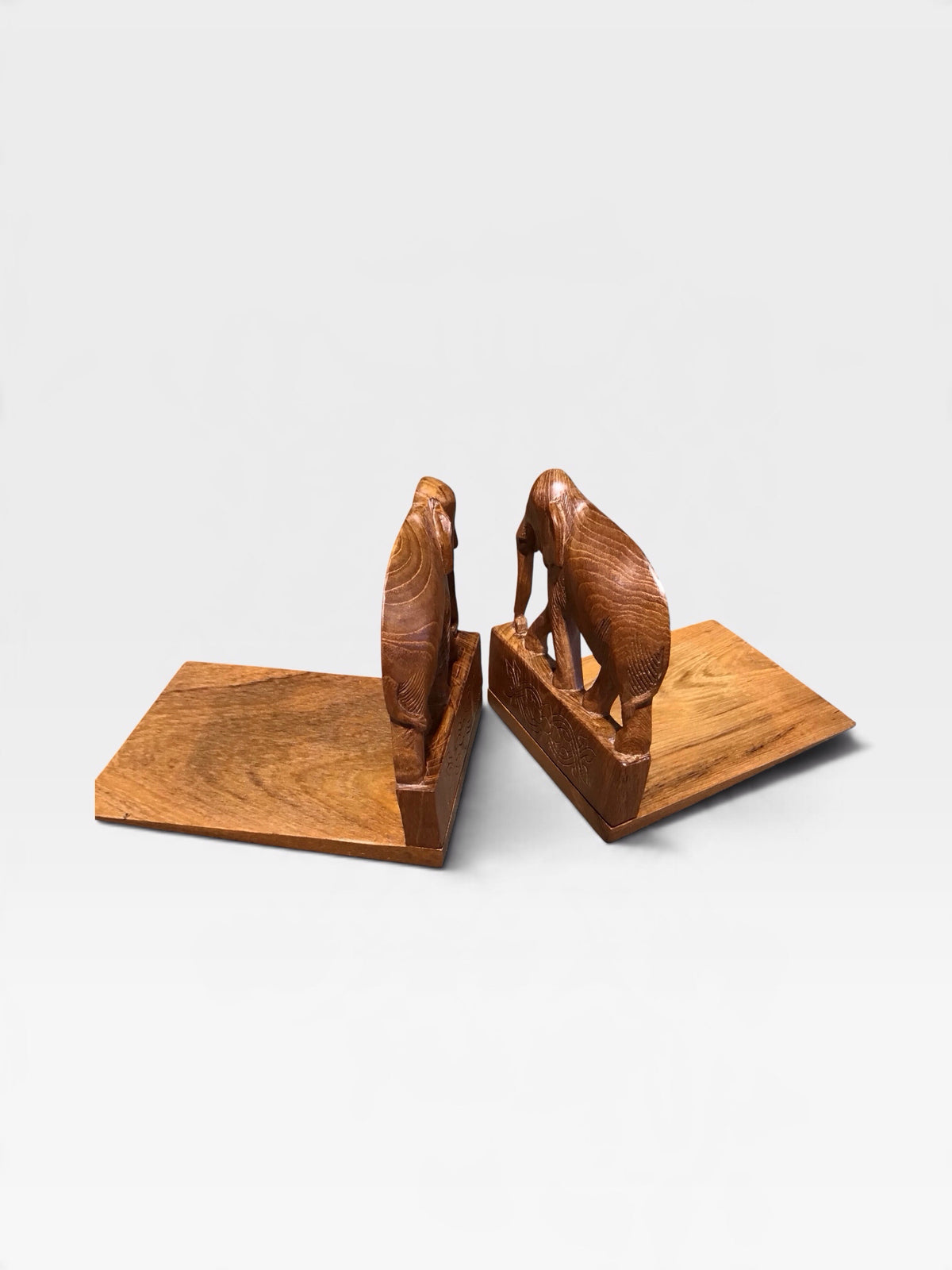 VTG Teak Elephant Bookends