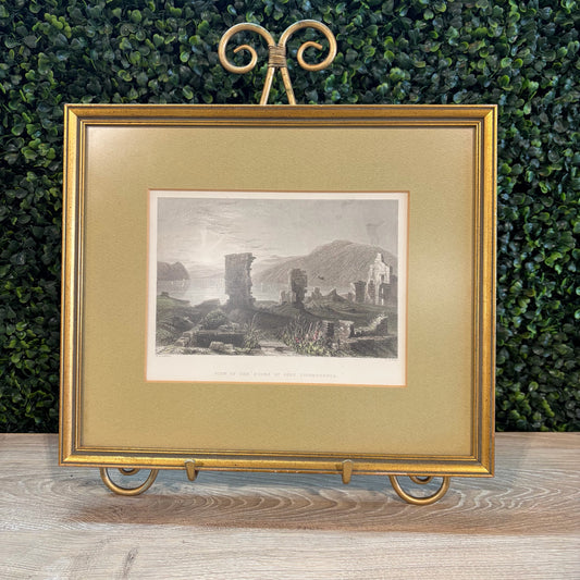 Antique Print Engraving View of the Ruins of Ft. Ticonderoga, 12.25W" x 10.75H"