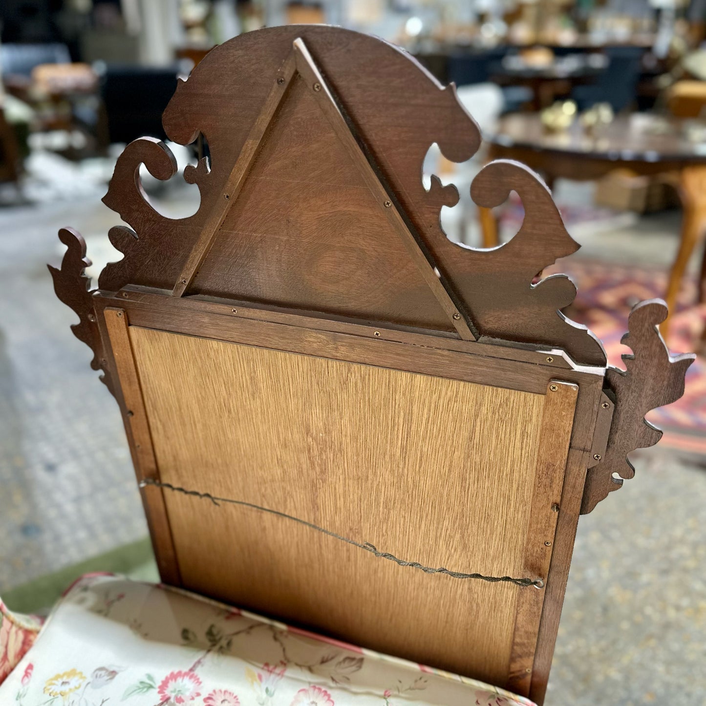 Chippendale Style Mahogany Mirror, 22.5" L x 1" W x 43" H