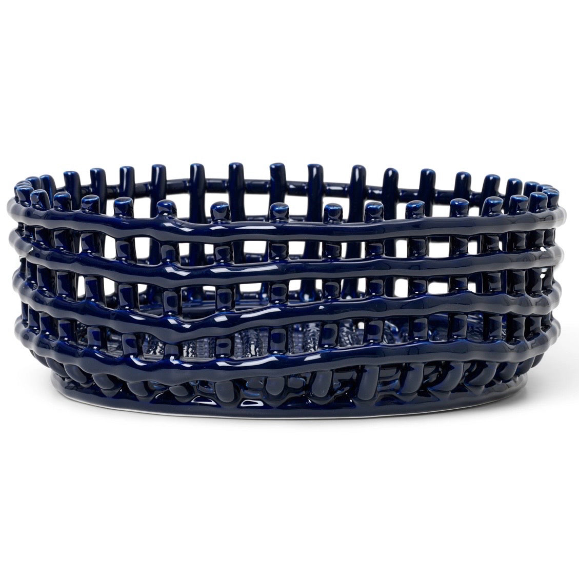 NEW Ceramic Centerpiece Bowl, Blue, 11."W x 11"D x 4"H