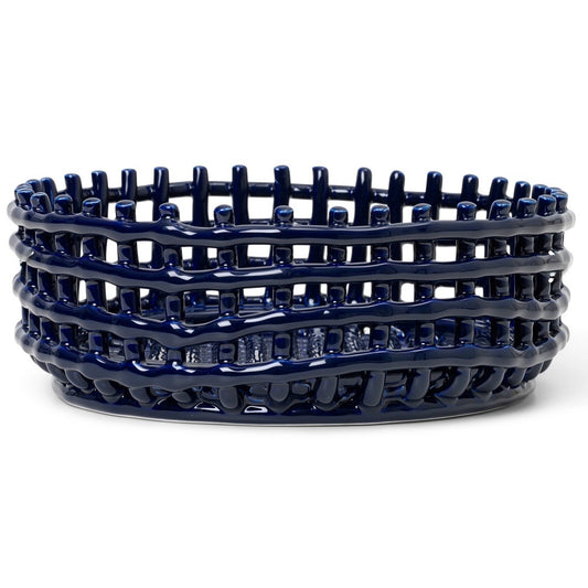 NEW Ceramic Centerpiece Bowl, Blue, 11."W x 11"D x 4"H