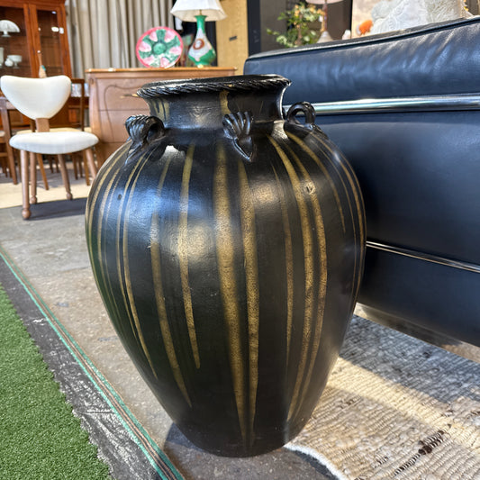 Large Urn planter, black/gold, 18"W x 18"D x 22"H