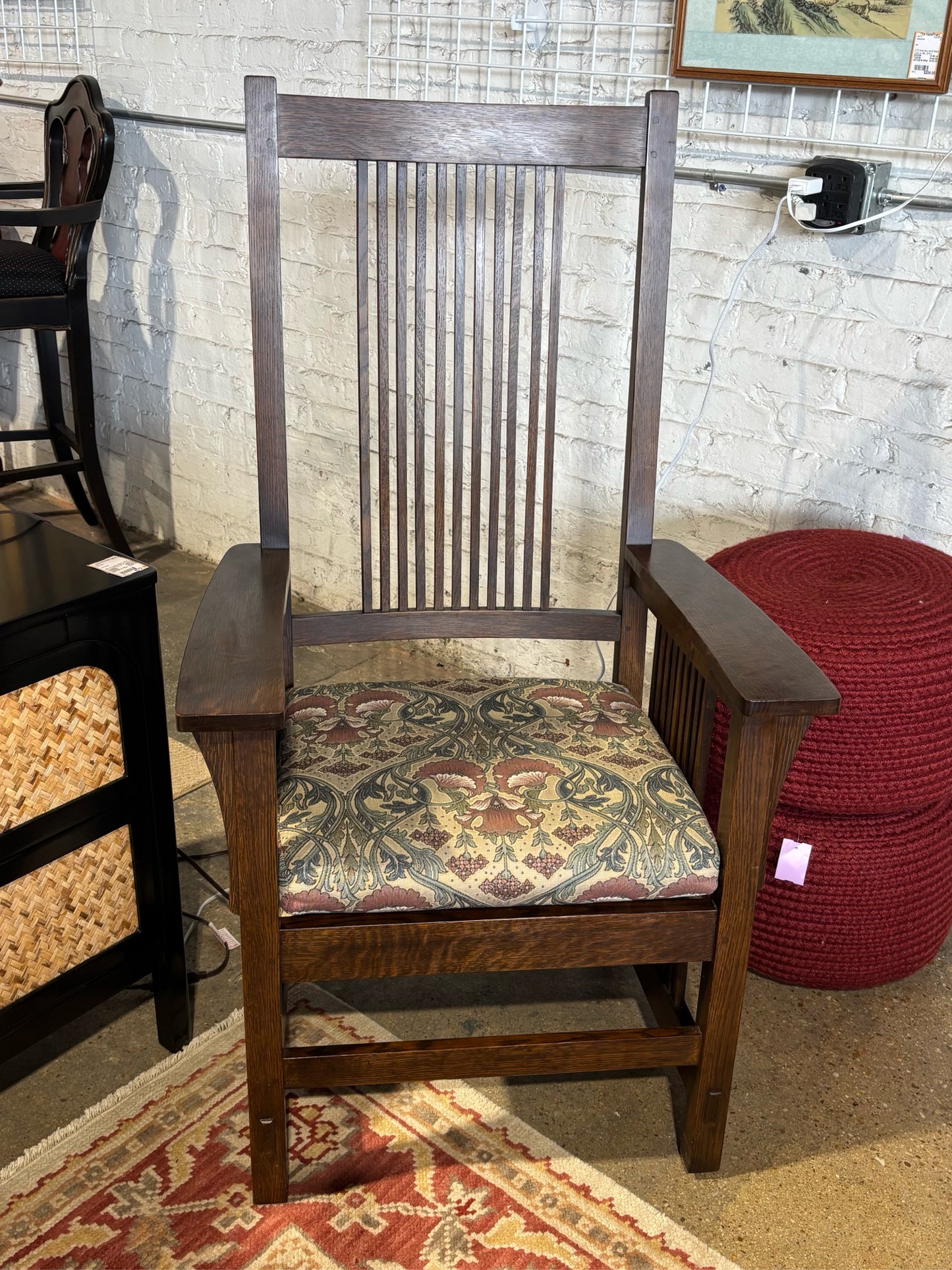 Stickley Mission Oak Chair 49" H x 21.5" D x 27" W