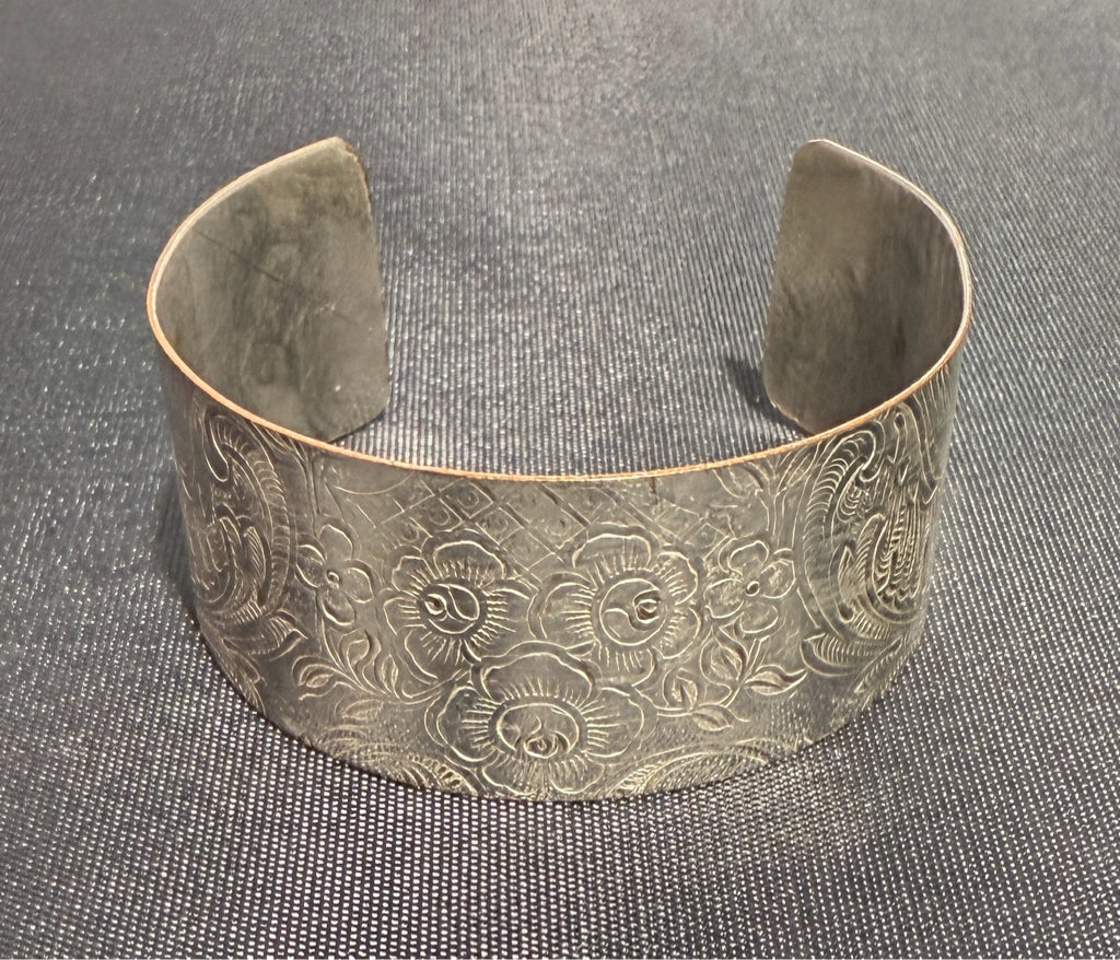 Silver over copper cuff #684
