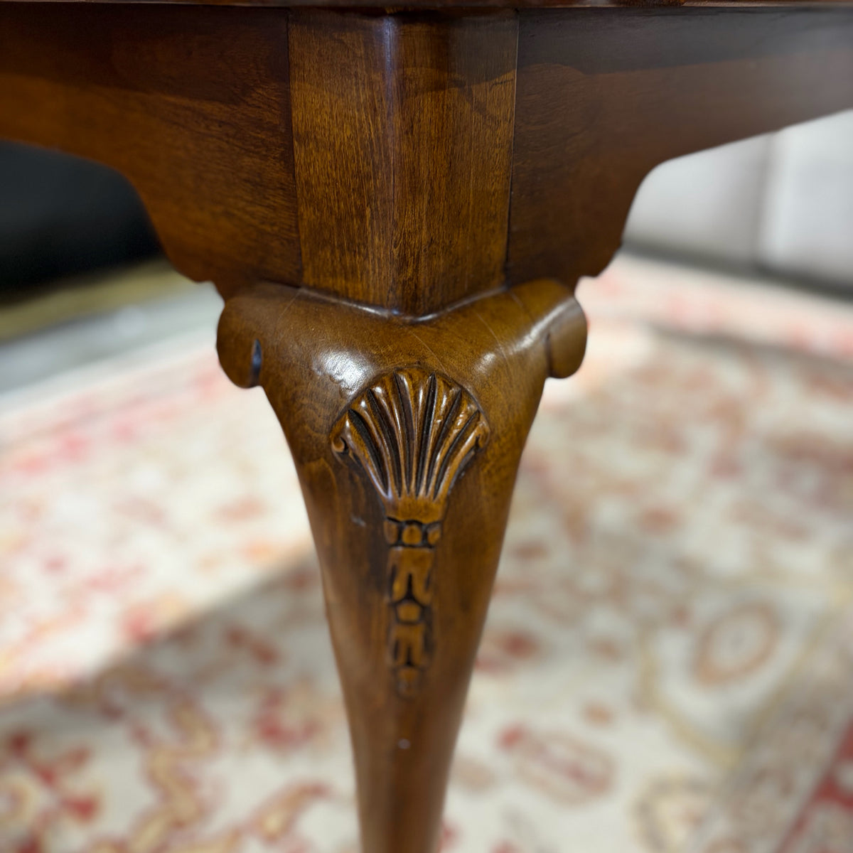 Queen Anne Style Dining Table (No Leaf / As Is) 43"D x 64"W x 30"H