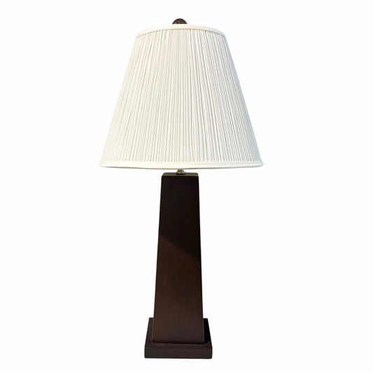 Dark Wood Obelisk Table Lamp, 28.5"H