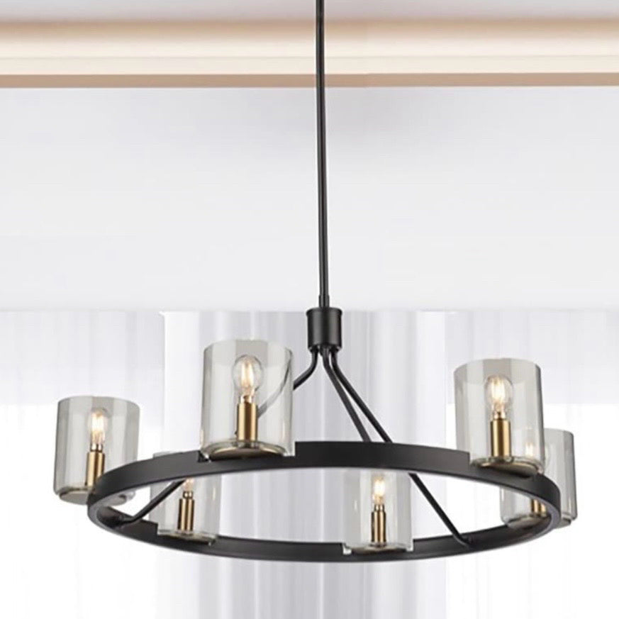 Contemporary Chandelier, 25"Diameter, Adj. Height