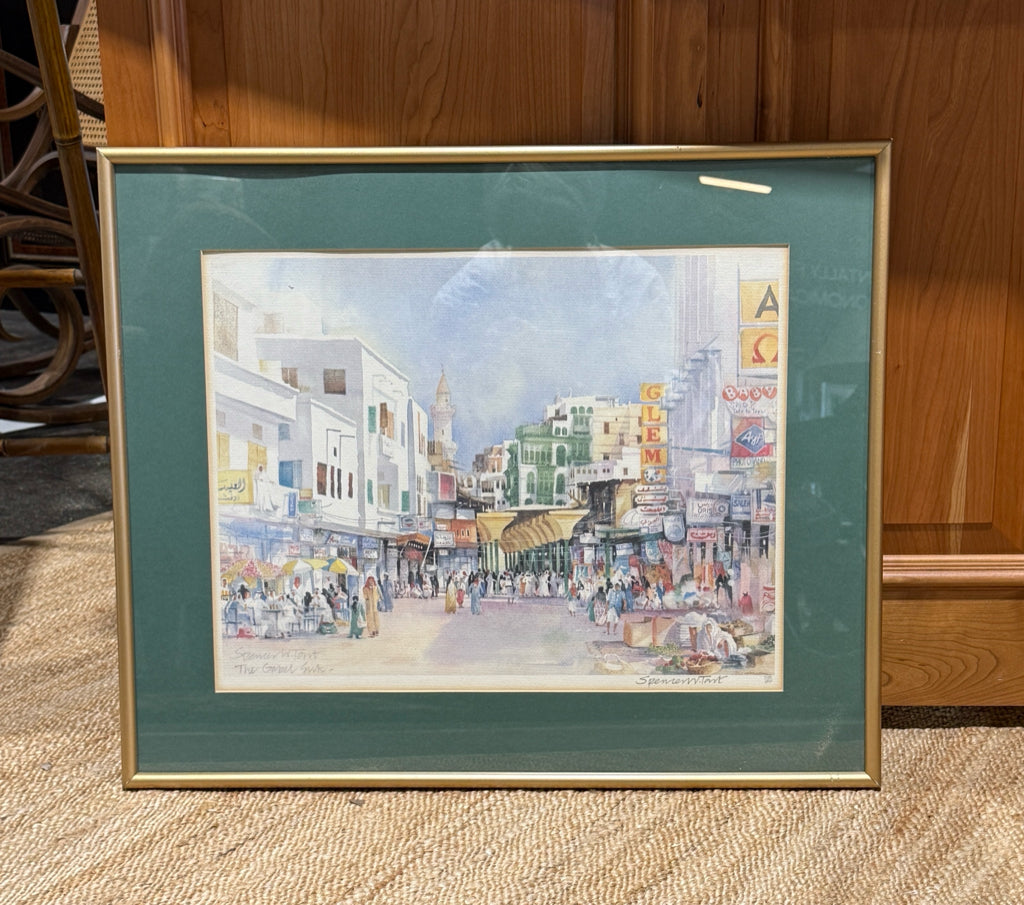 'The Gabel Suk'watercolor, signed/numbered Spencer W. Tart, 24.25"W x 20.25"H