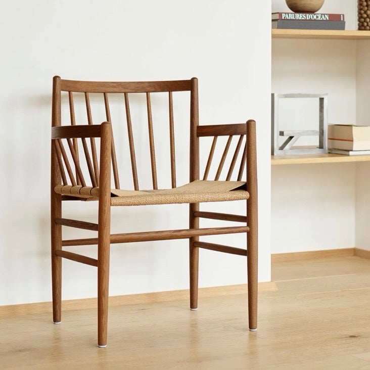 FDB Mobler J82 Lounge Chair, Smoked Oak, 30.3"W x 25.6"D x 33.3"H