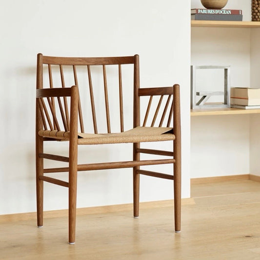 FDB Mobler J82 Lounge Chair, Smoked Oak, 30.3"W x 25.6"D x 33.3"H