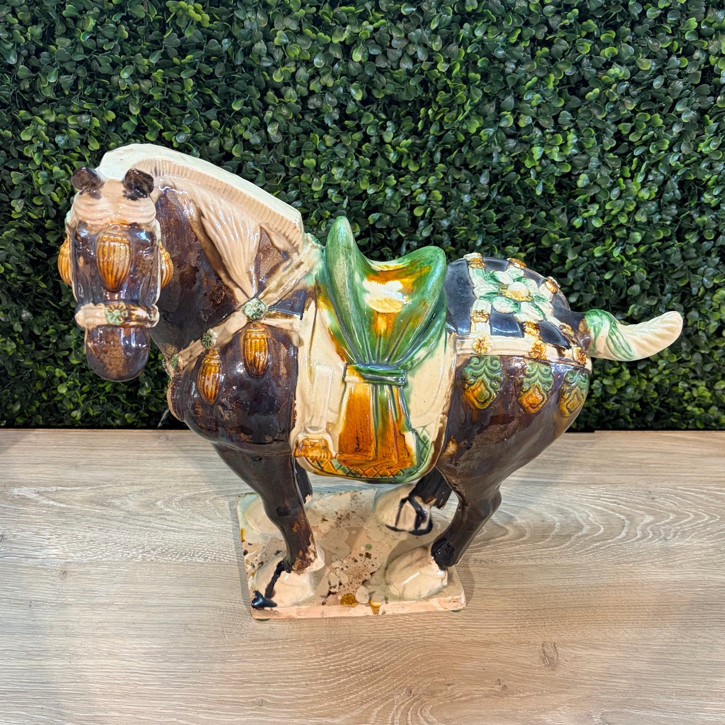 Ceramic 'Tang Horse' Figurine, 15"H x 15"W x7"D