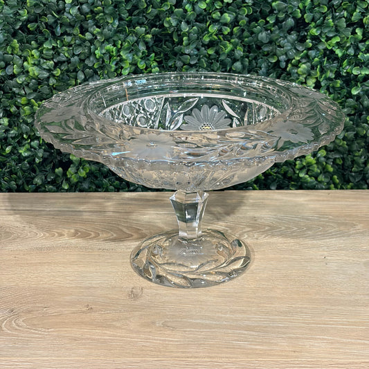 VTG Crystal Pedestal Bowl, 11.5"Dia x 6.5H
