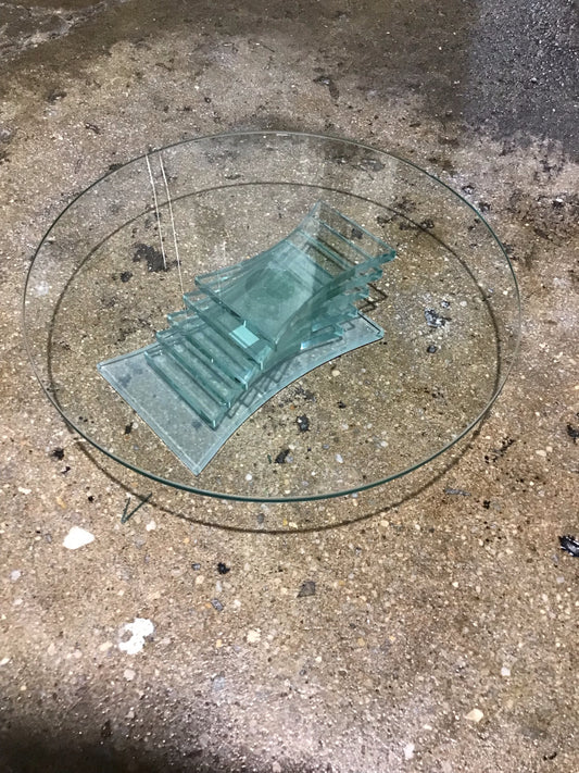 PartyLite Stacked Glass Cake Stand 11" D x 2" H