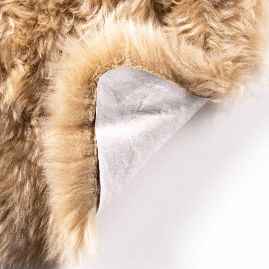 Lalo Lambskin Throw, Beige, 21.5"W x 35.5"D x 1.5"H