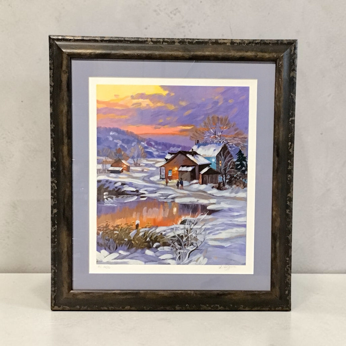Limited Serigraph 34/50 print "L'Etang" by Littorio Del Signore 17"W x 20"H