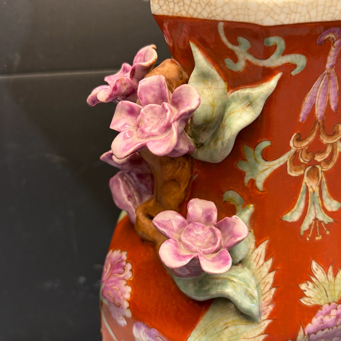 VTG Ceramic 'Cornucopia' Lamp, 30"H x 15"D x 15"W