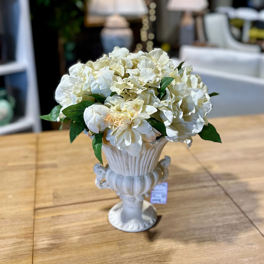 Illumination Cream Artifical Flower Arrangement, Urn Vase, approx. 16" H x 16" W
