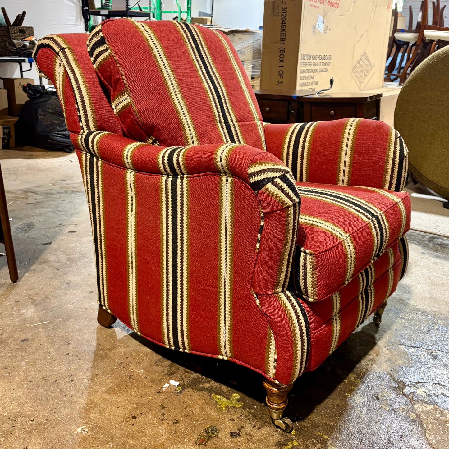 Carolina Furniture Arm Chair & Ottman, 30.5"W x 40"D x 35"H