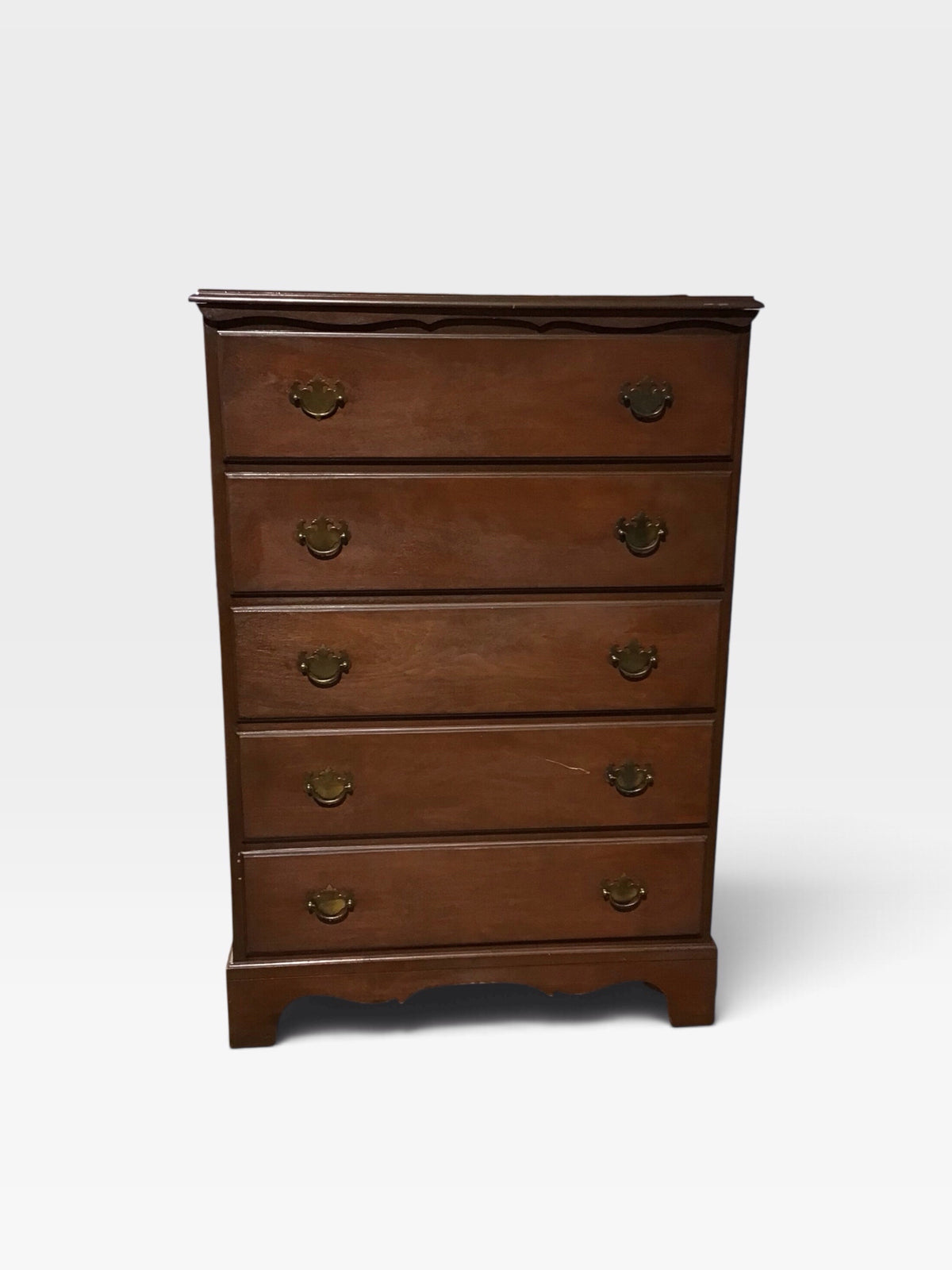 Colonial Style 5-Drawer Chest (AS IS) 32.5"W x 16.5"D x 48"H