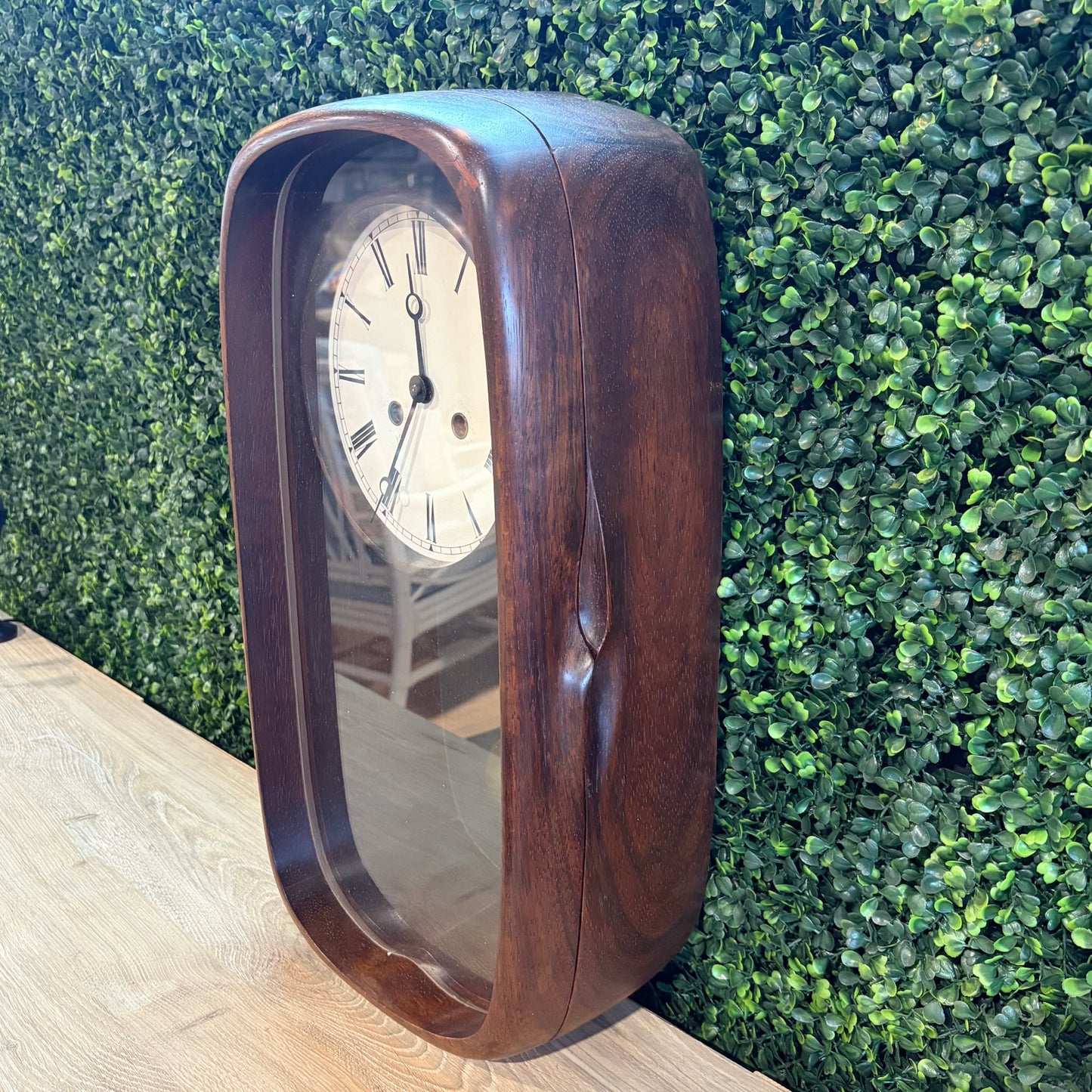 VTG Walnut Wall Clock w/Brass Pendulum By E. White, 19"H x 10"W x 6"D