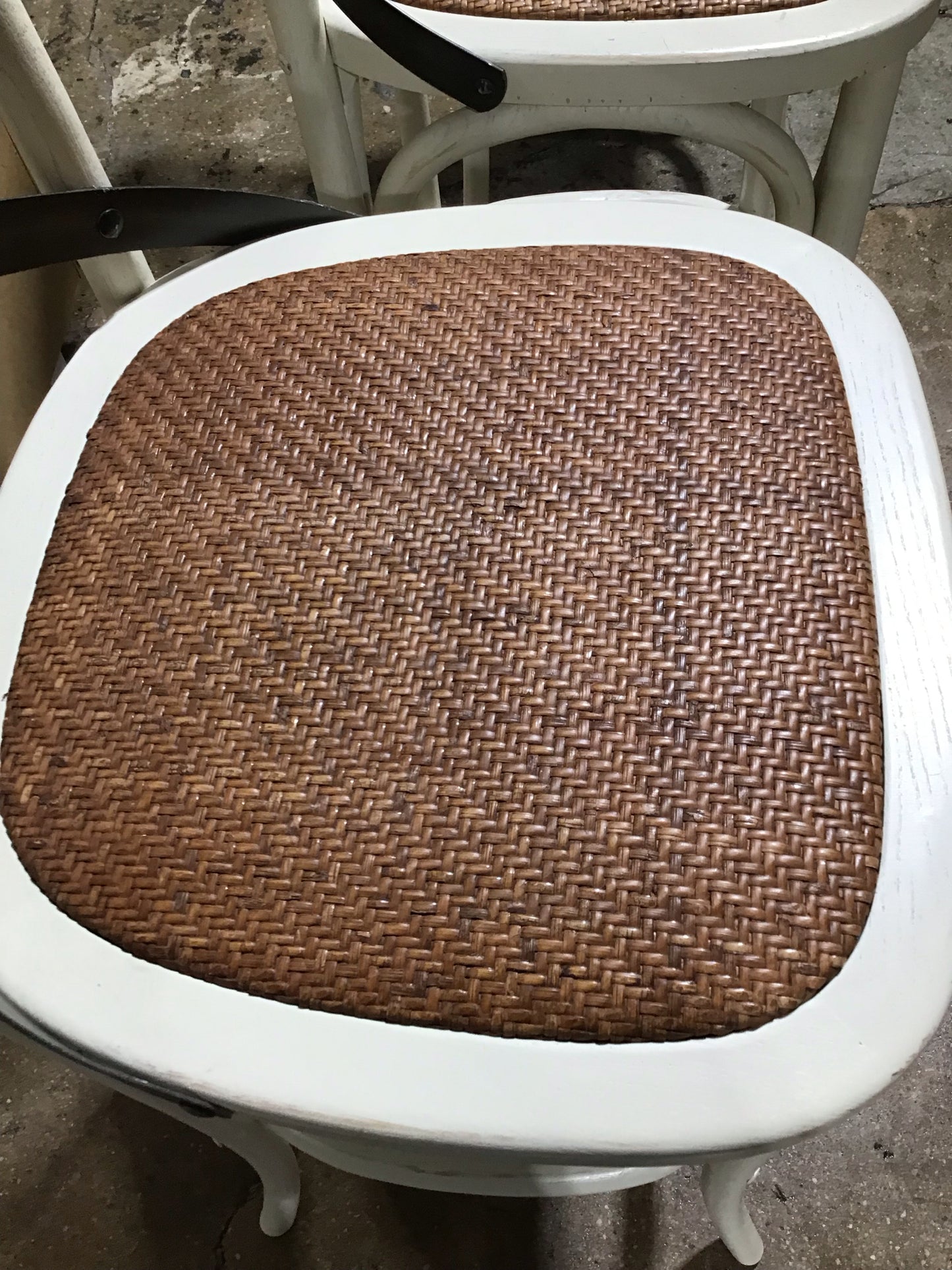 SET Of Three Counter Wood/ Metal Stools 17.7" L x 16.53" D x38.6"H