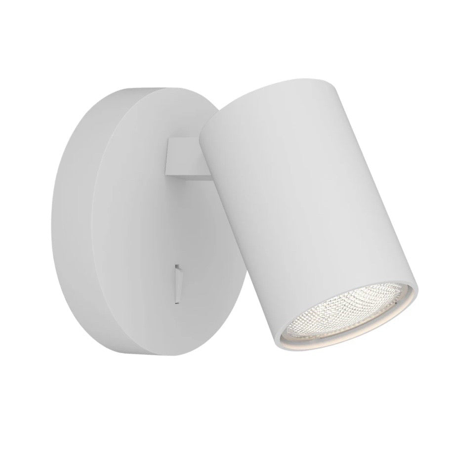 Ascoli Single Switched Wall Sconce, Textured White, 4.3"W x 5.1"D x 4.3"H