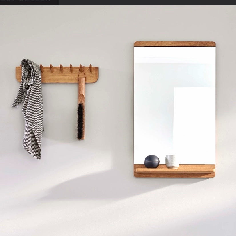 Echo Coat Rack, White Oak, 15.7"W x 2.8"D x 3.1"H