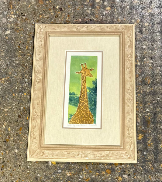 "My Neck of the Woods"block print, signed/numbered, 1969, 15.5"W x 22.5"H x 1"D