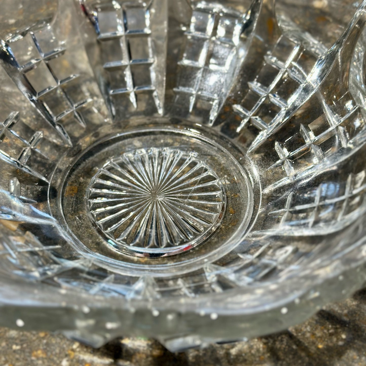 Pressed Glass Bowl w/ Scalloped Edge, Clear, 12" Dia x 5.5" H