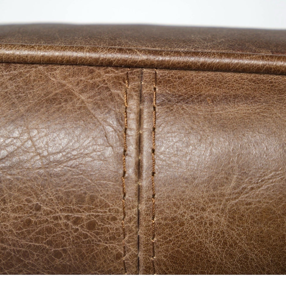 NEW Flavelle I Brown Leather Accent Chair, 33.5"W x 28"D x 27"H