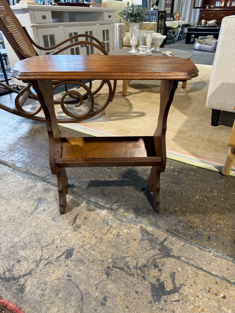 VTG library side table w/bookshelf, 24"W x 12"D x 24"H