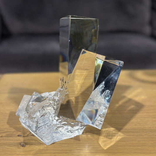 AS-IS Steuben Prism Crsytal Art Glass 6.5 W x 6" D x 7" H