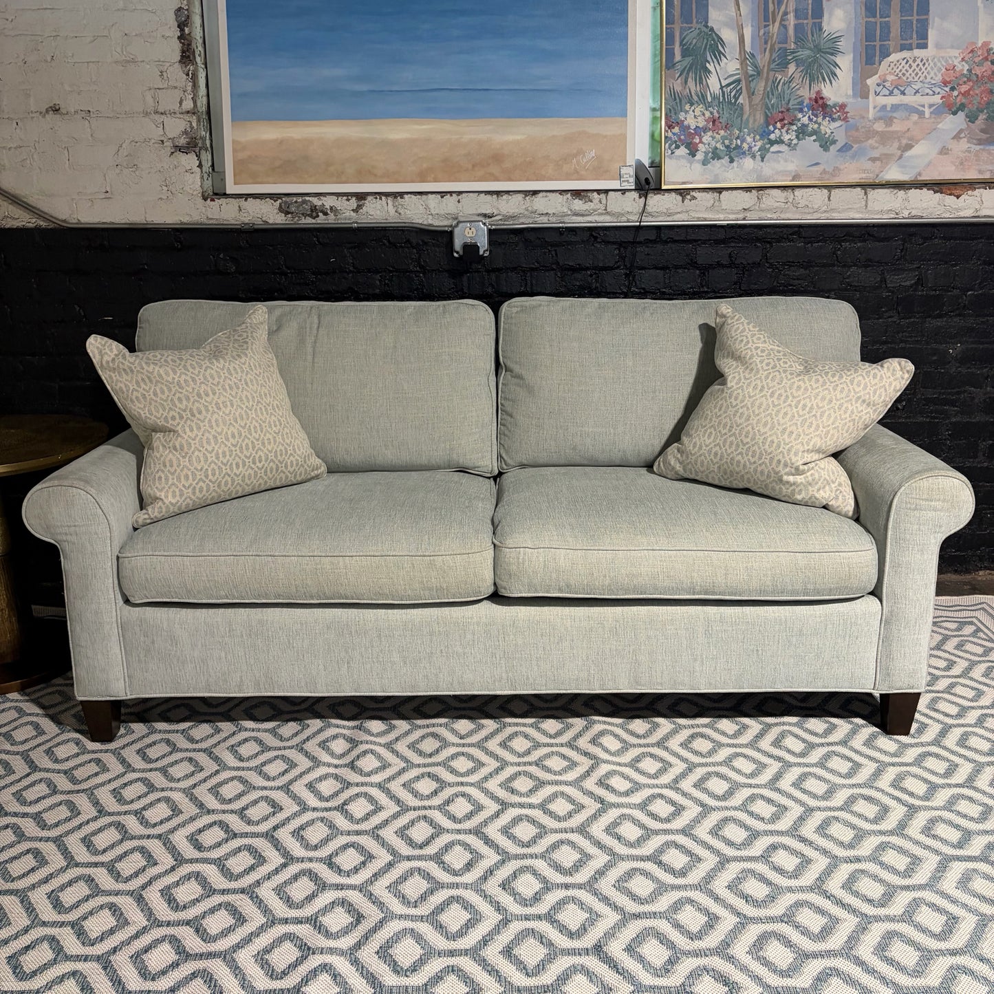 Sherrill Furniture 2-Cushion Rolled Arm Sofa, 82"W x 34"D x 36"H