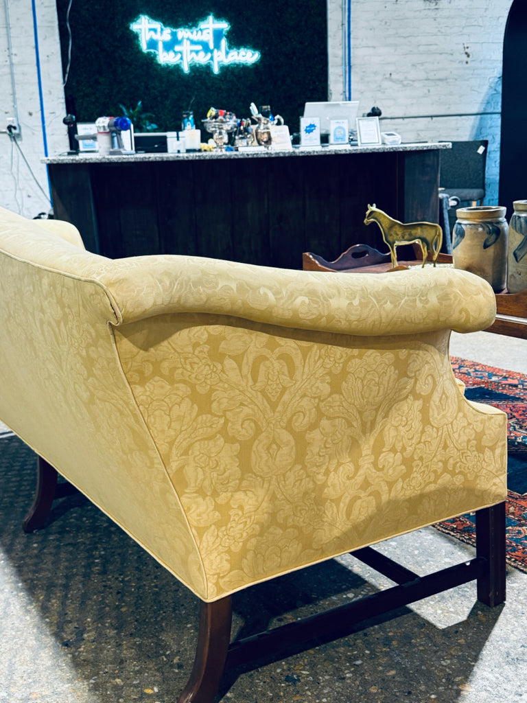 Chippendale sofa, down filled bench seat, 76"L x 23"D x 33"H