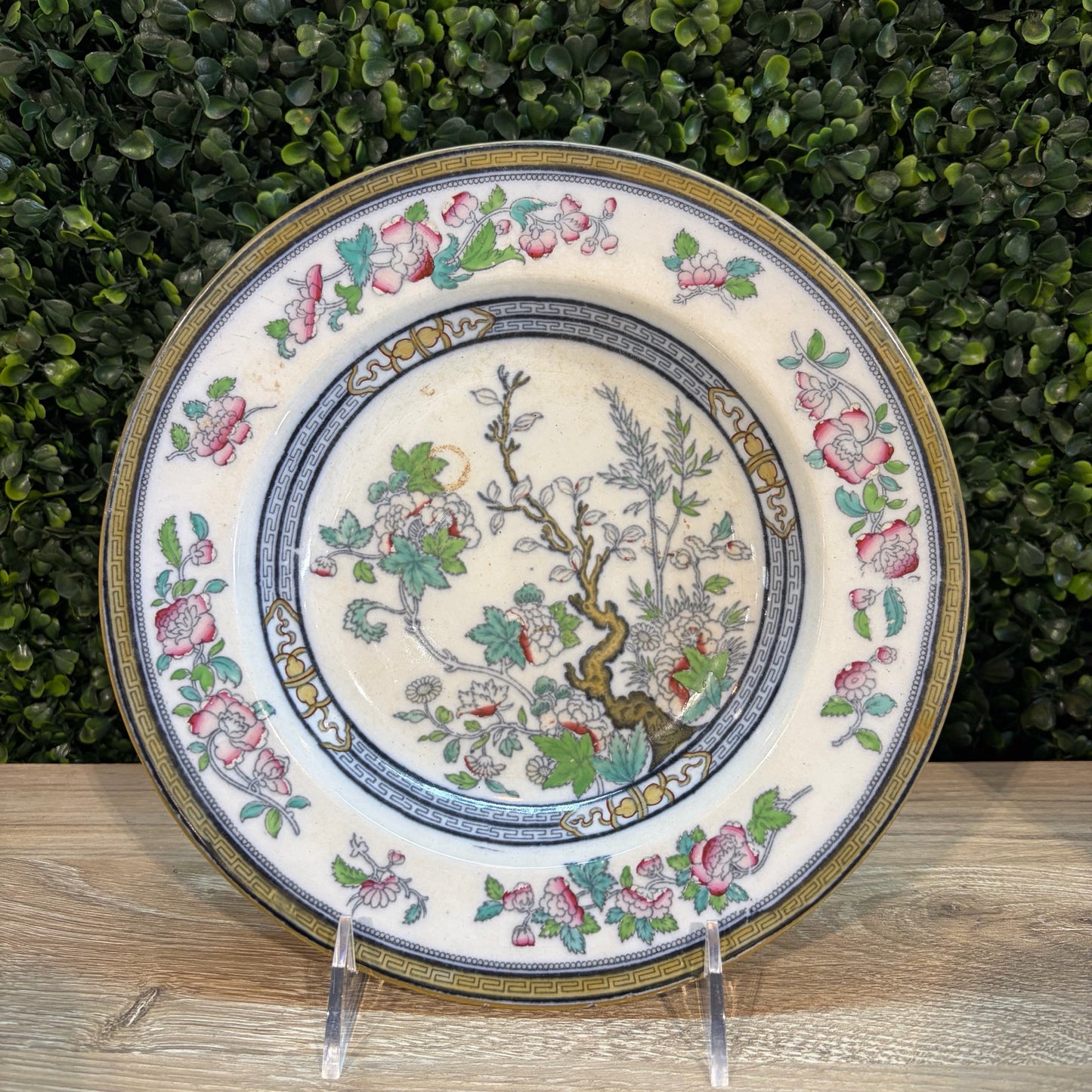 Indian Tree Pattern PB&H Dresden Mark Bowl, 9"Dia x 1.5"H