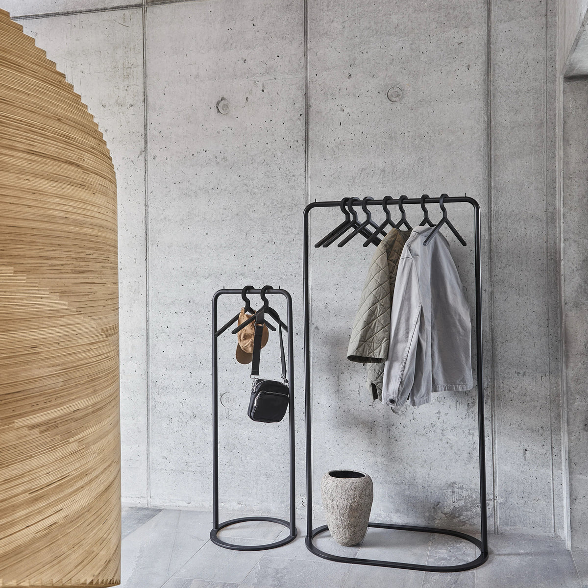 WOUD O&O Clothes Rack, Large, Black, Metal, 31.9" W x 18.9" D x 62.6" H