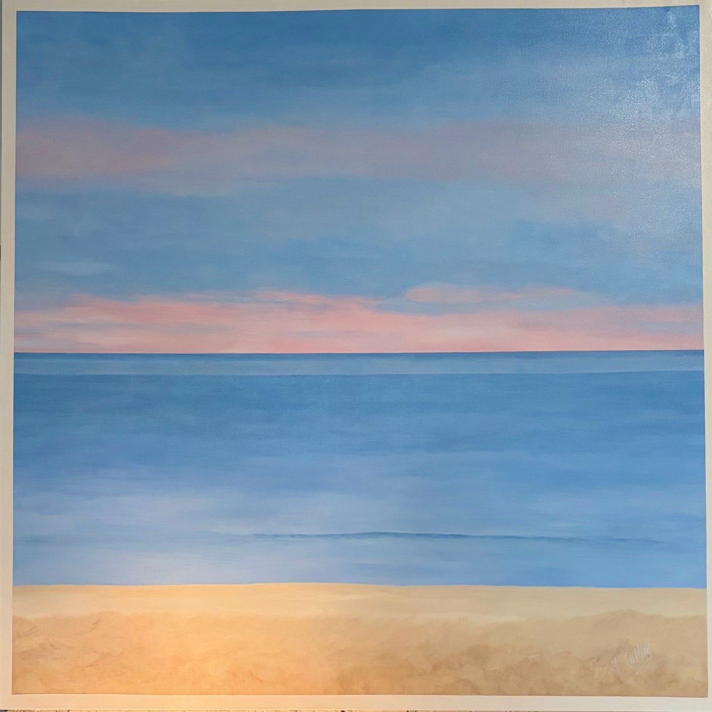 "Sunrise" Original Acrylic Painting by VB Artist Mary Culling, 48"Sq x 1.75"D