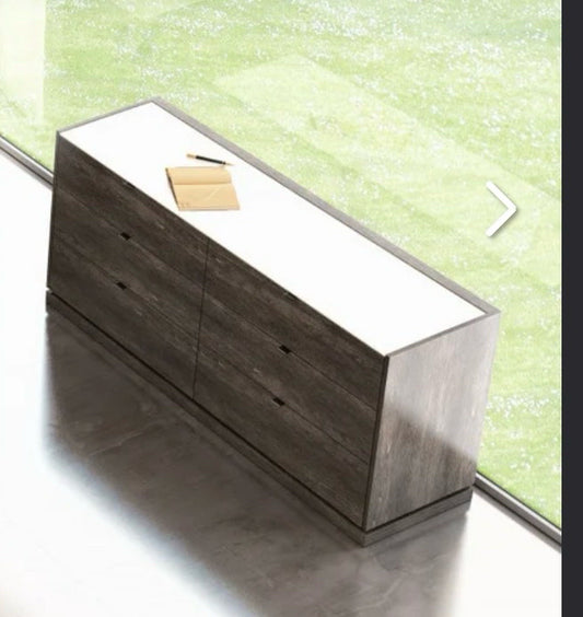 HUPPE Cloe 6 drawer dresser, white lacquer, 66.4"W x 19"D x 30"H
