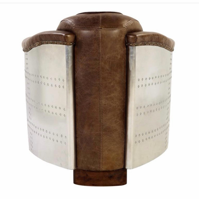 Brancaster Aviator Chair, Leather & Aluminum