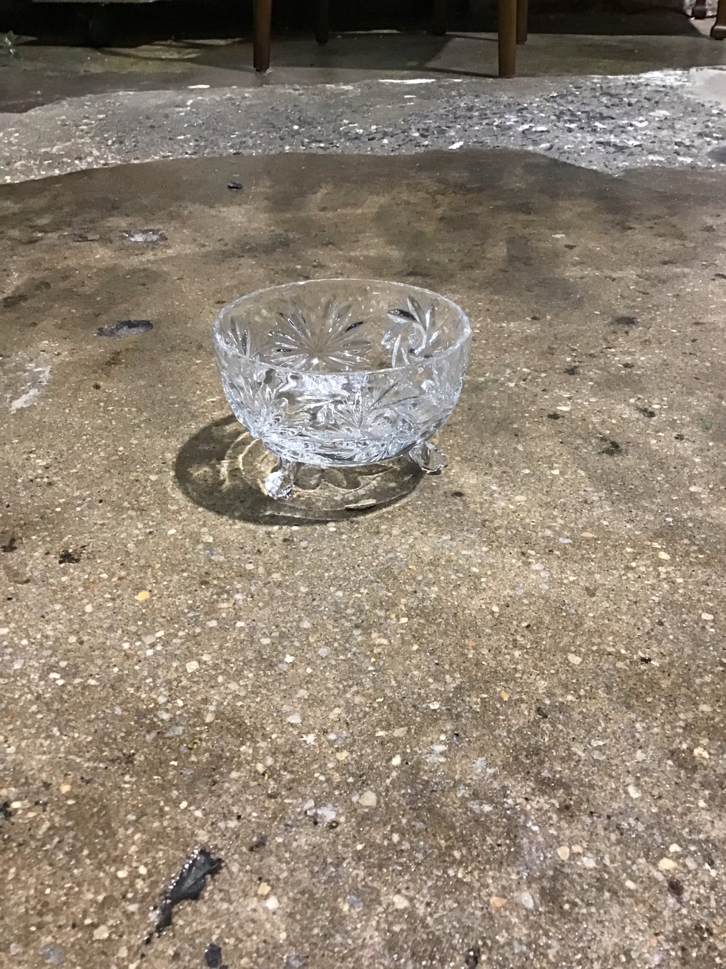 Crystal Footed Candy Dish 4.5"Dia x3" H