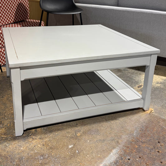 Pale Gray Square Coffee Table, 40"W x 40"D x 19.5"H