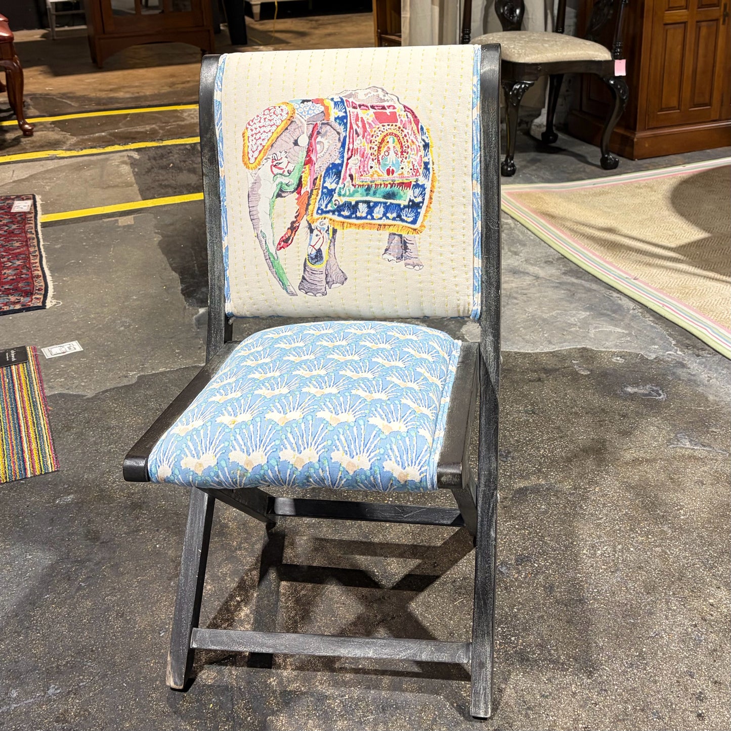 Anthropologie Kaneena Terai Folding Chair, 18.25"W x 21.5"D x 34"H