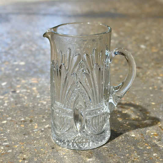 American Brilliant Cut Glass Pitcher, Antique, 7" L x 4.5" W x 9" H