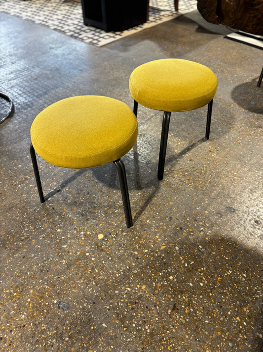 West Elm Stacking Stool, mustard 17.05" H x 17" D