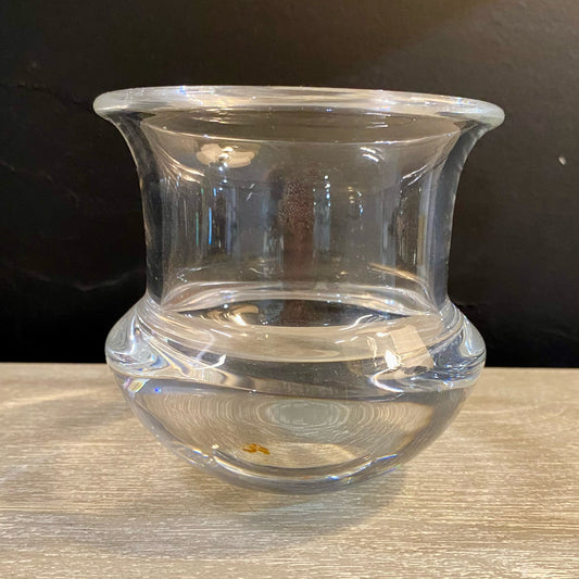 Vintage Stueben Crystal Vase, 4"Dia x 4"H
