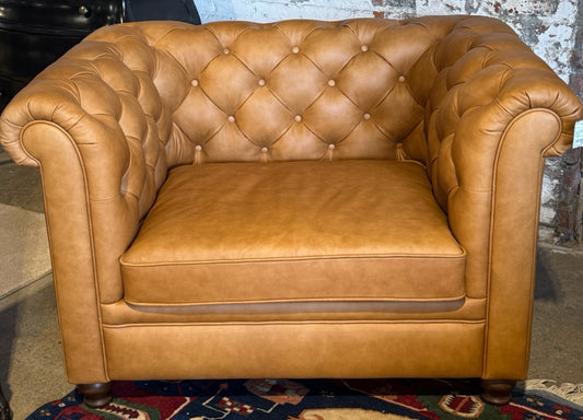 NEW Lyon Lounge Chair - Cognac Leather, 49.5" W x 34" D x 31" H